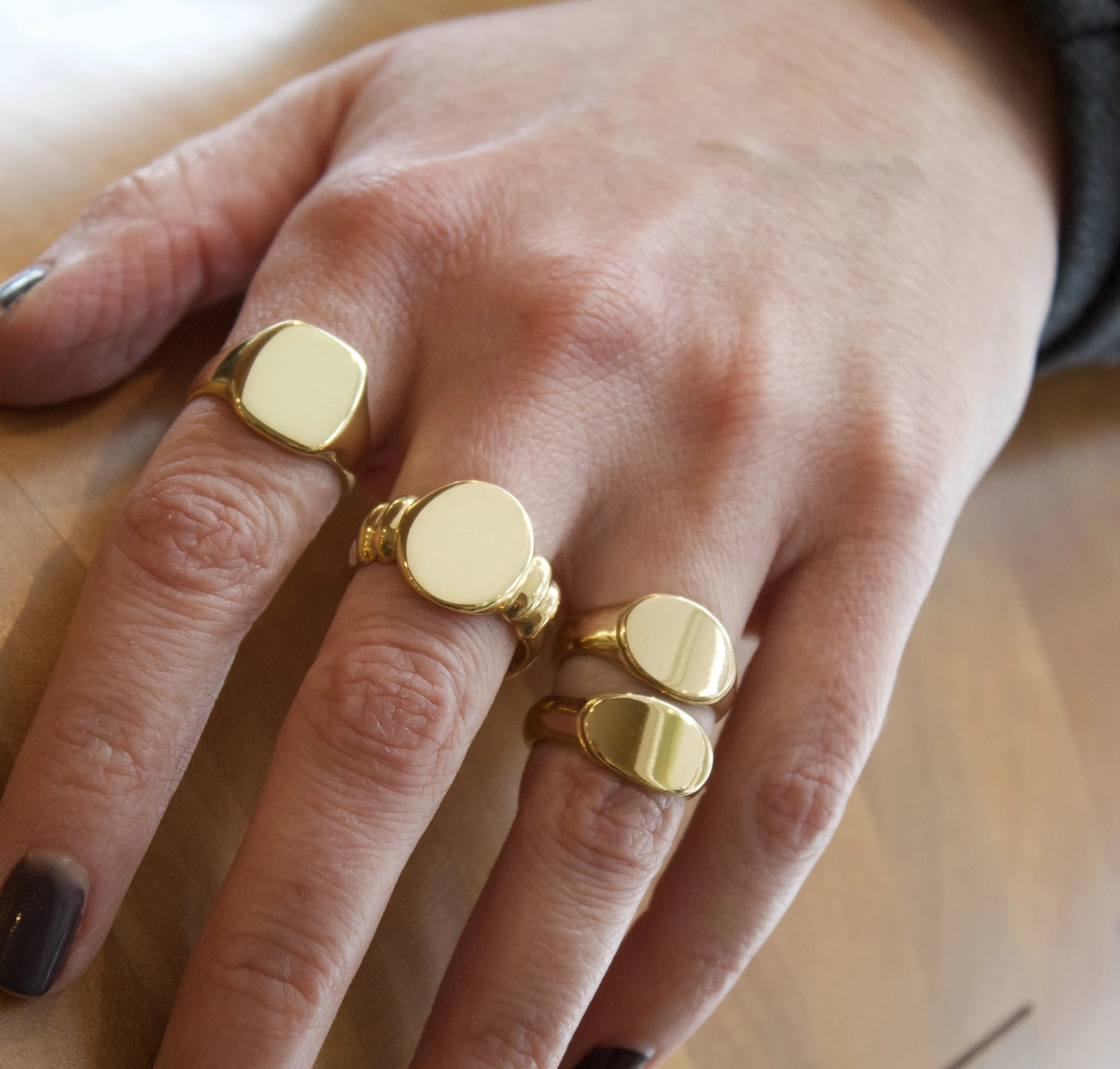 Small Elongated Oval Signet Ring
