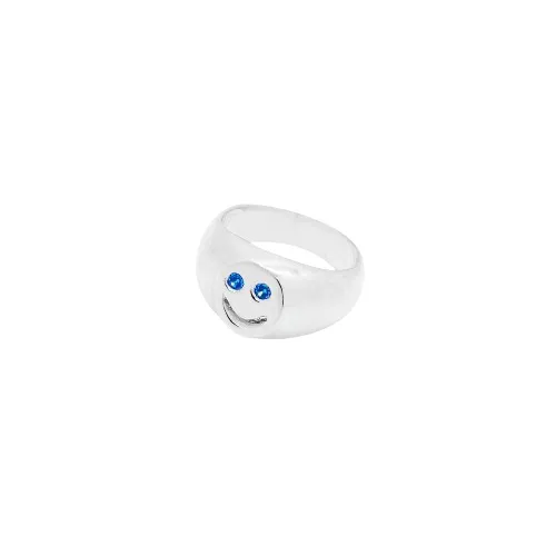 Smiley Face Gemstone Signet Ring