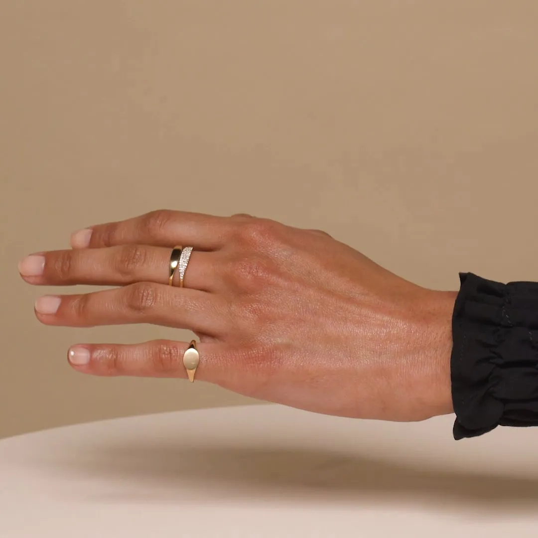 Solid Gold Slender Micro Sparkle Ring