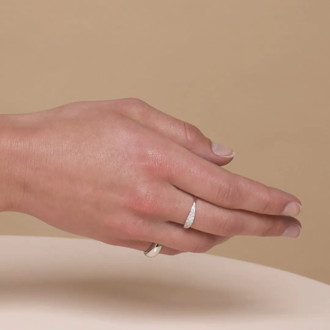 Solid Gold Slender Micro Sparkle Ring
