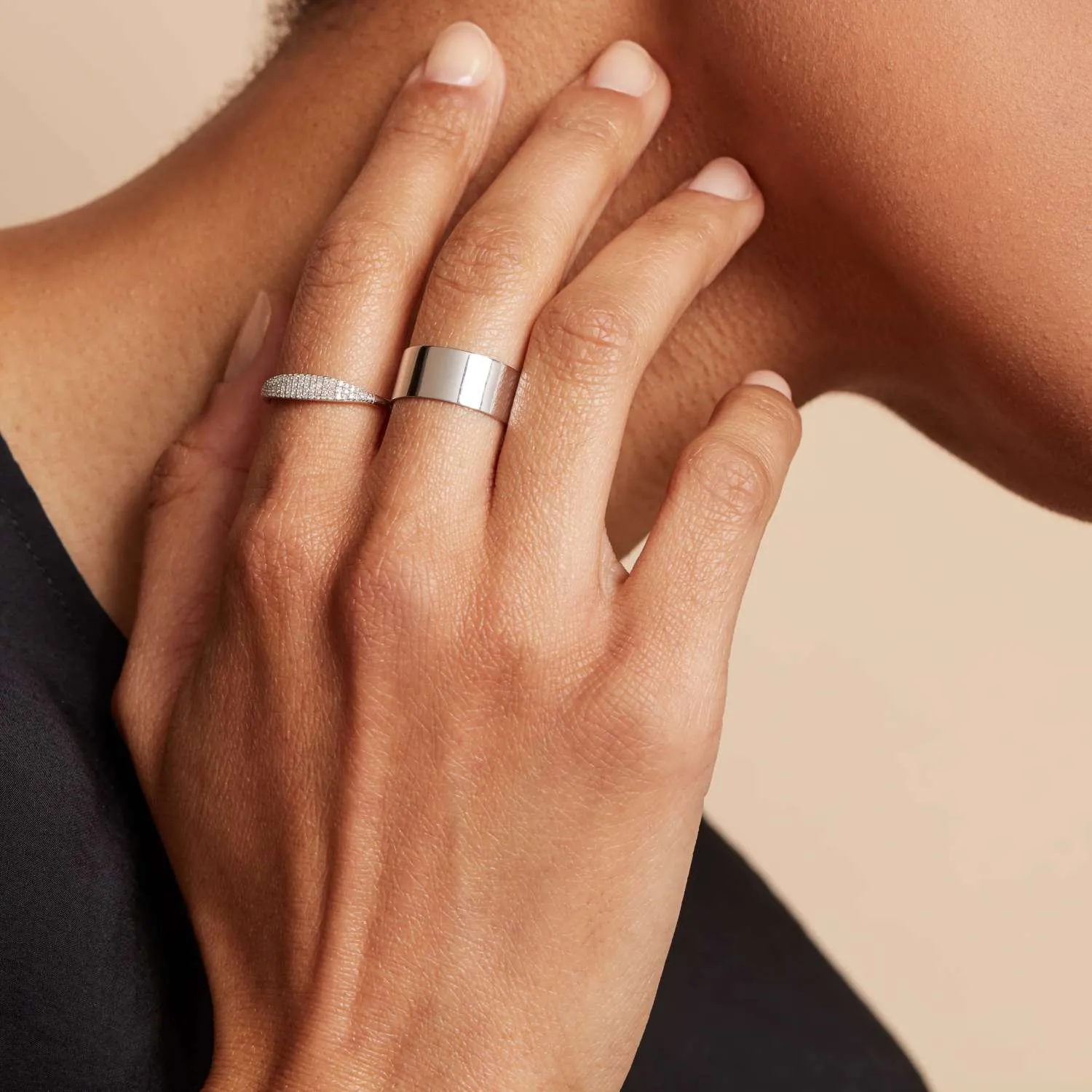 Solid Gold Slender Micro Sparkle Ring