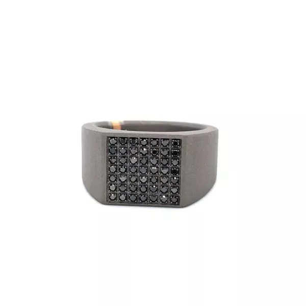 TITANIUM DIAMOND SIGNET RING