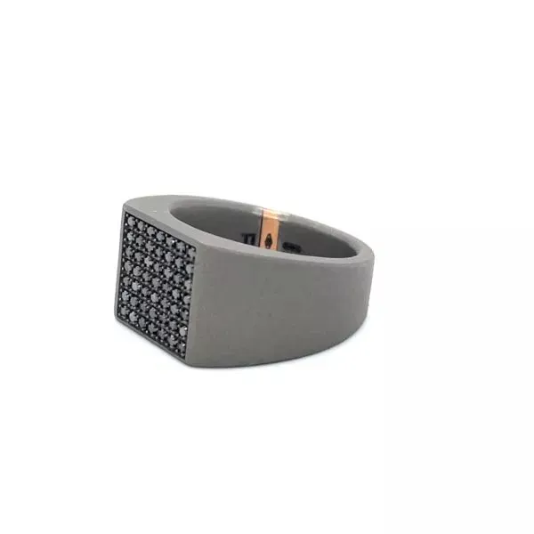 TITANIUM DIAMOND SIGNET RING