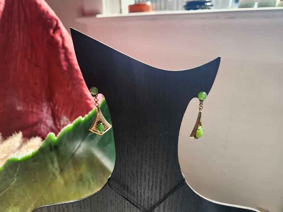 Vintage Jade Drop Earrings