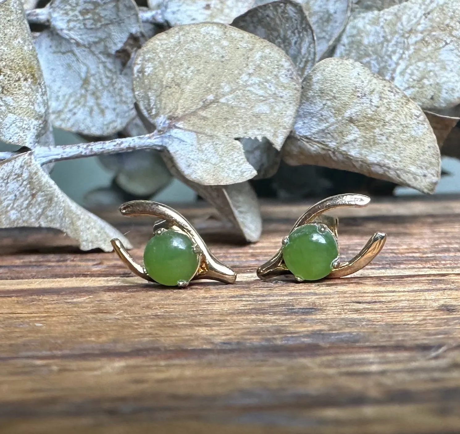 Vintage Jade Horseshoe Earrings