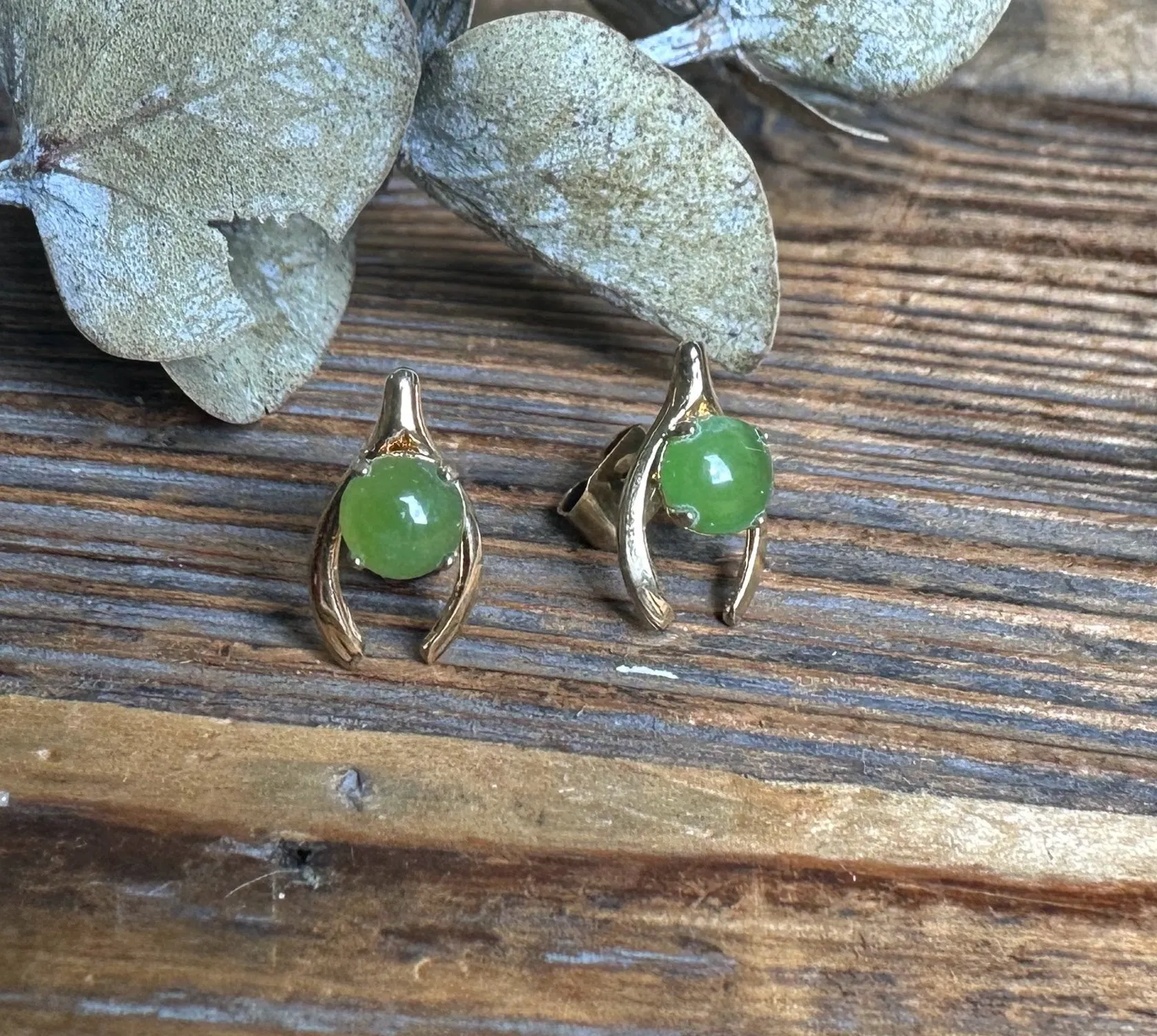 Vintage Jade Horseshoe Earrings