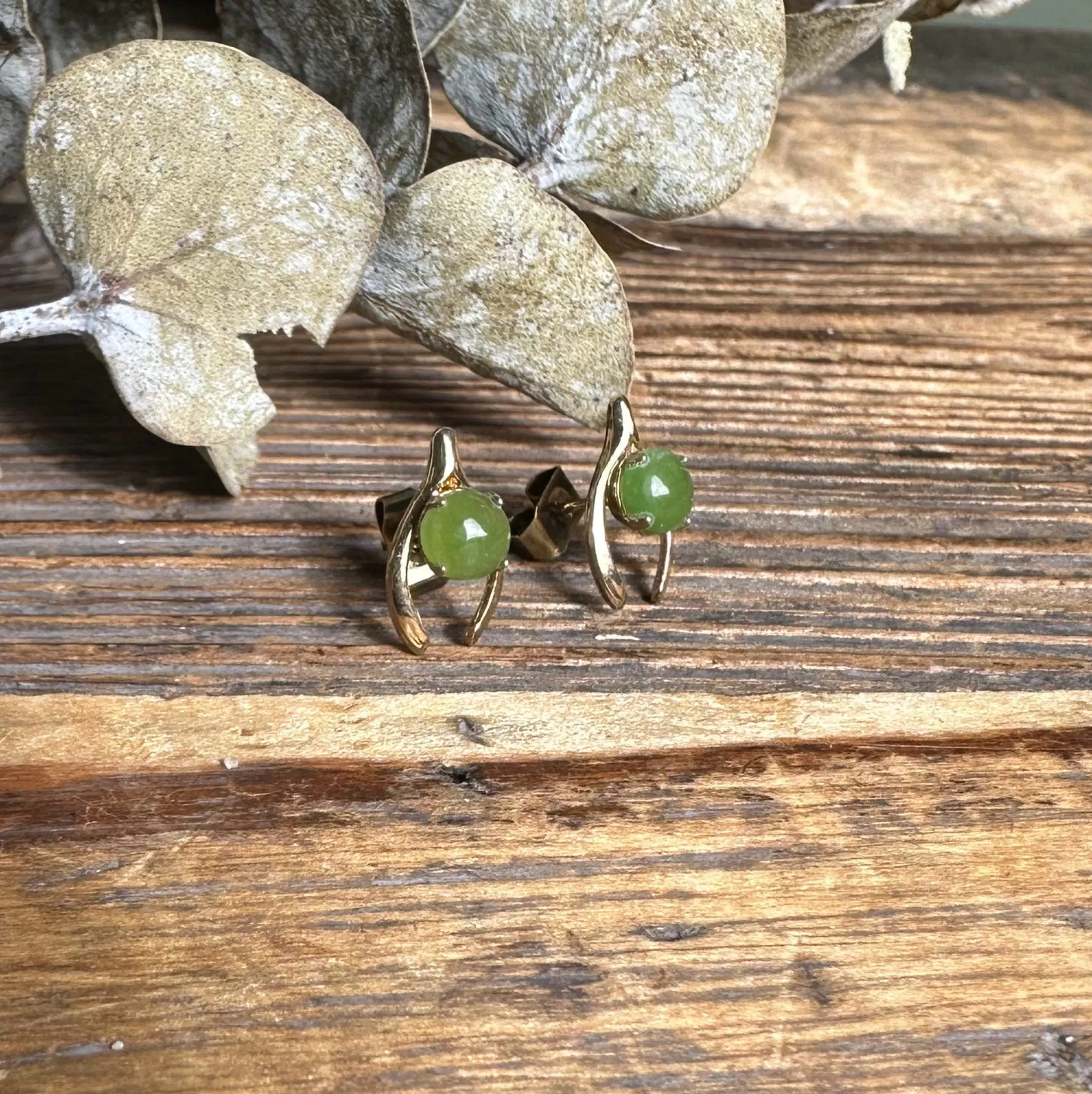Vintage Jade Horseshoe Earrings