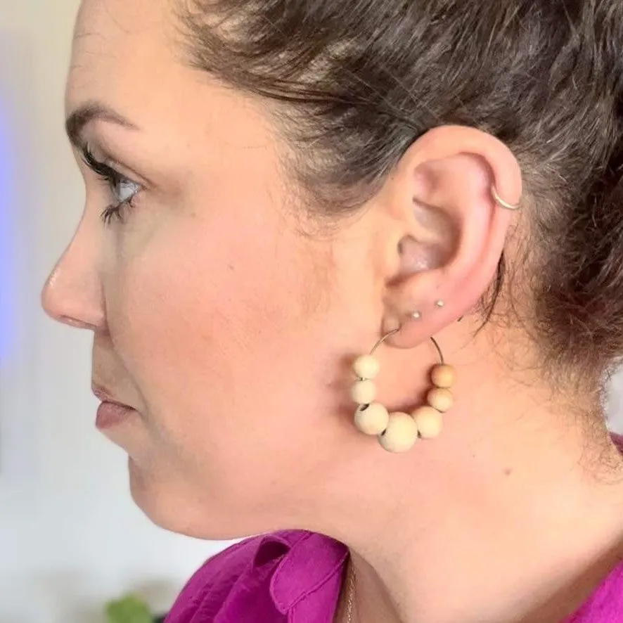 Wooden Bead Hoops
