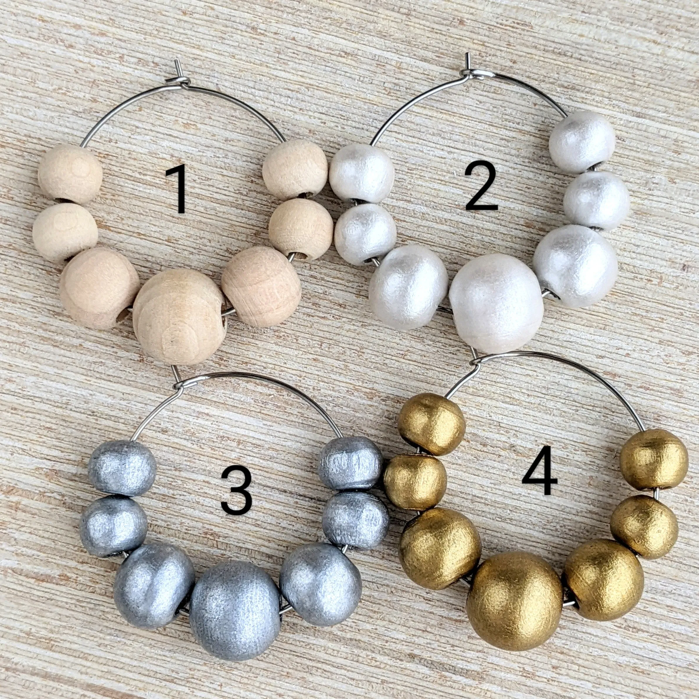 Wooden Bead Hoops