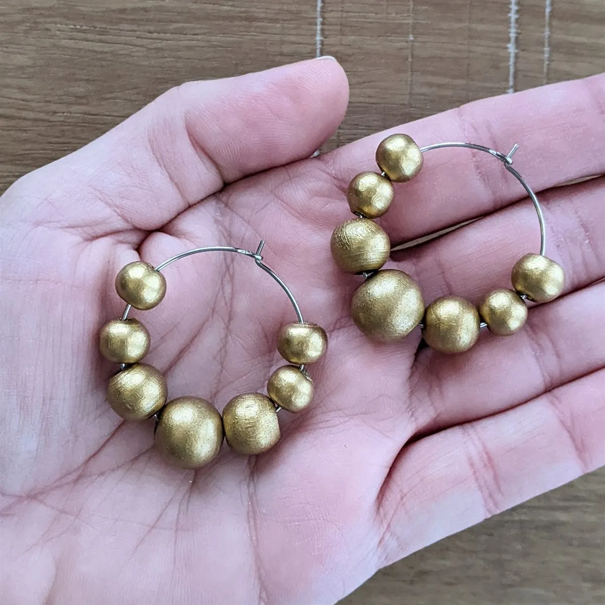 Wooden Bead Hoops