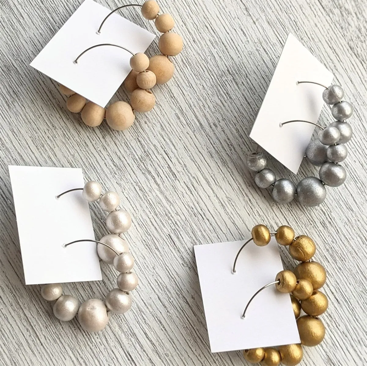 Wooden Bead Hoops