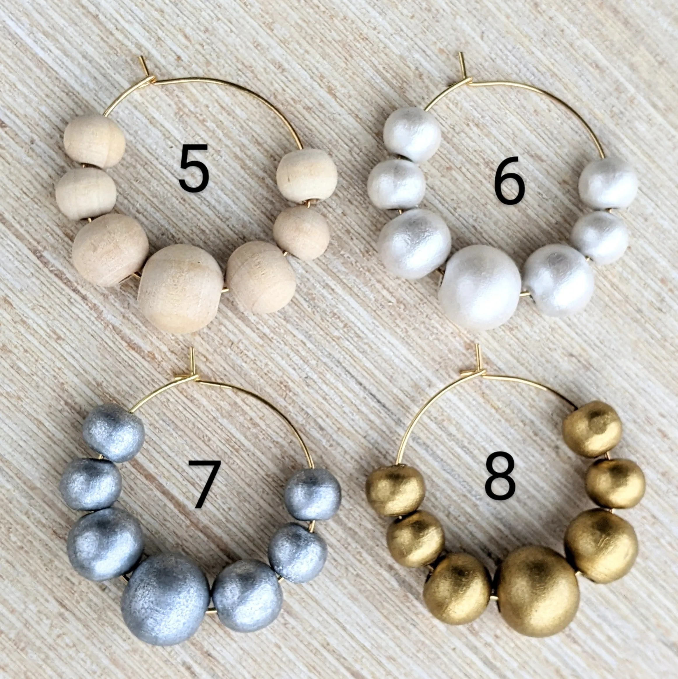 Wooden Bead Hoops