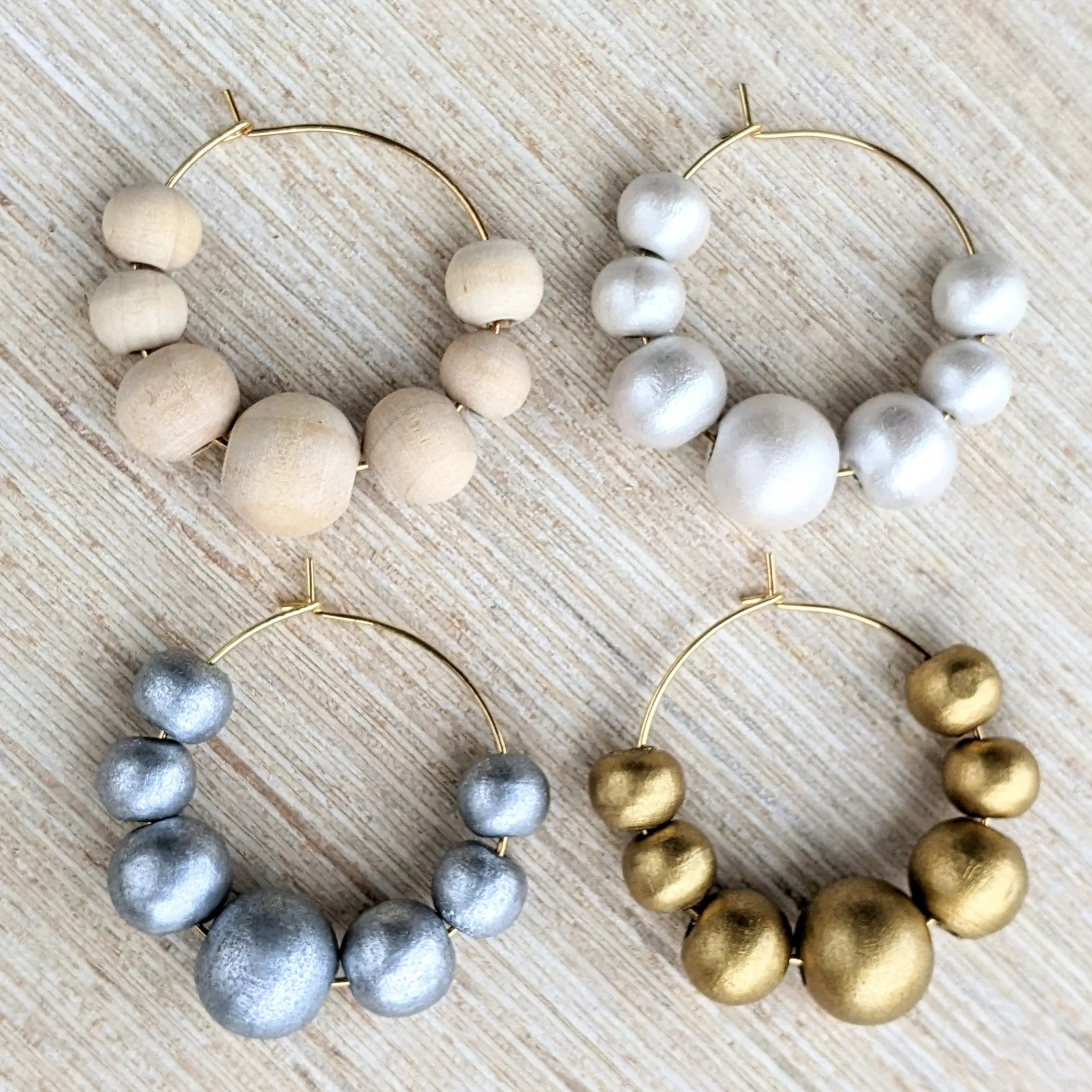 Wooden Bead Hoops